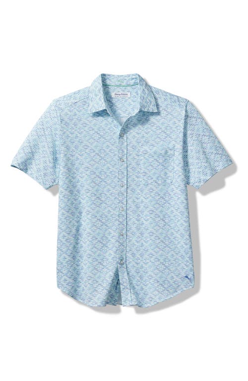 Tommy Bahama San Lucio IslandZone Short Sleeve Knit Button-Up Shirt Blue Canal at Nordstrom,