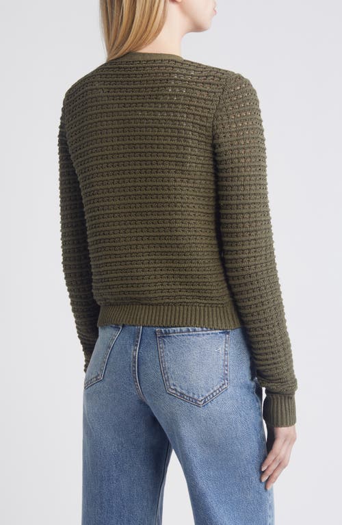 Shop Rag & Bone Marlee Open Stitch Cardigan In Army