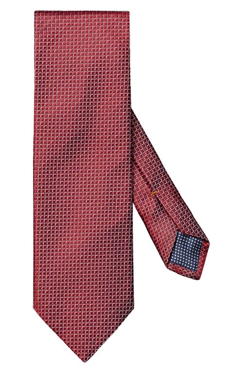 Eton Neat Geometric Silk Tie In Medium Red