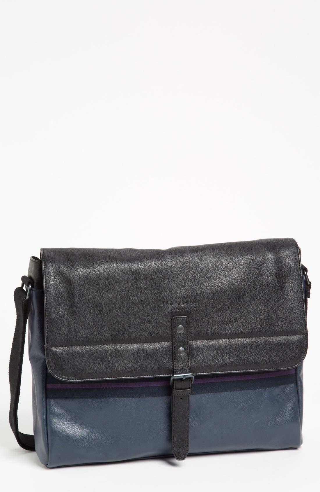 Ted Baker London 'Stripe bing' Faux Leather Messenger Bag Nordstrom