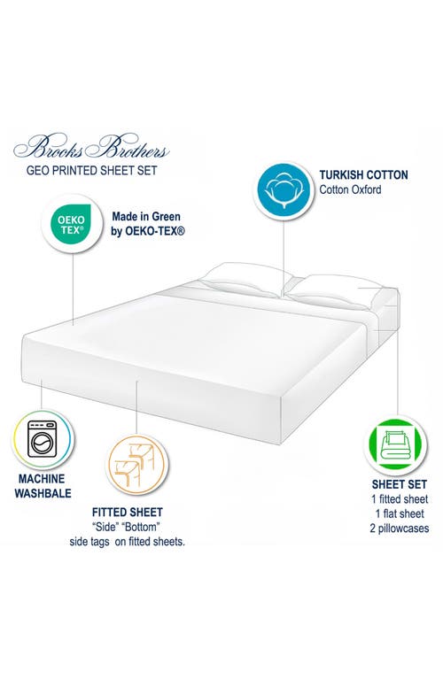 Brooks Brothers 4-piece Sheet Set In Blue