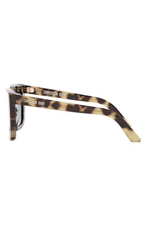 Dior Midnight S1i 24p3 Square Polarized Sunglasses In Havana/smoke Polarized
