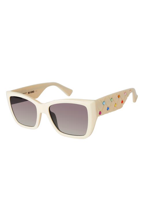 Kurt Geiger London 54mm Rectangular Sunglasses In Bone Opaque/gray Gradient
