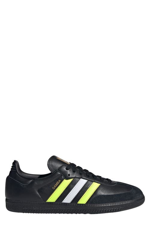 Shop Adidas Originals Adidas Samba Sneaker In Black/solar Yellow/matte Gold