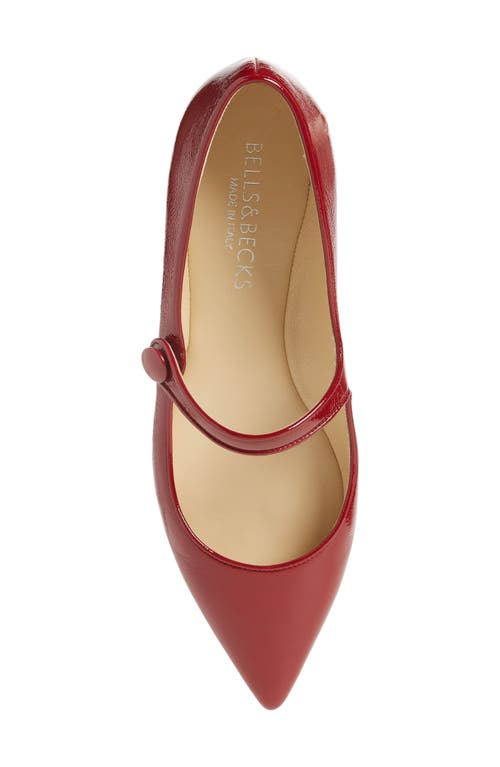 Shop Bells & Becks Barbra Pointed Toe Mary Jane Flat In Red