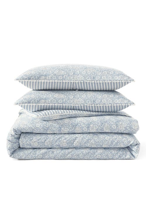 Peri Home Ikat Eyelet Comforter & Shams Set In Blue