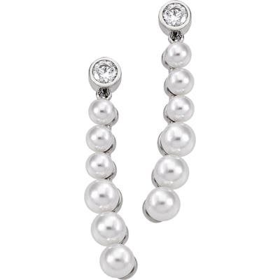 Majorica Simulated Pearl & Cubic Zirconia Drop Earrings