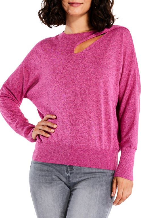 NIC+ZOE Slash Neck Sweater in Shocking Pink