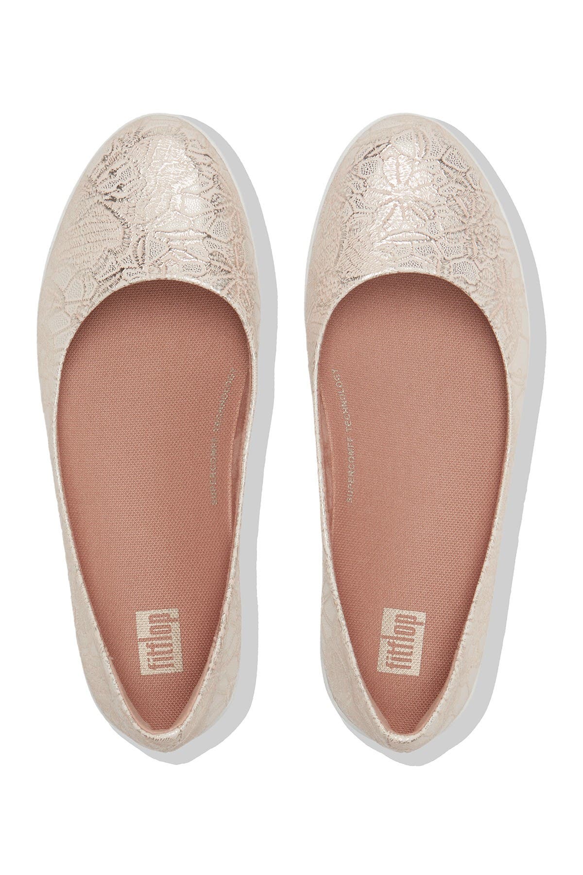 Fitflop Varya Flower Embossed Ballet Flat In Gold4