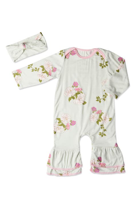 Angel Dear Ditsy Hedgehog Zip Footed Coverall (Baby) at Nordstrom Rack - Baby Girls Rompers & One-Pieces