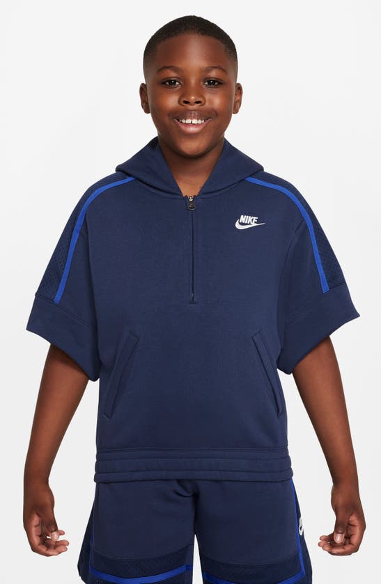 Nike Culture Of Basketball Big Kids' (boys') Short-sleeve Basketball Hoodie In Blue