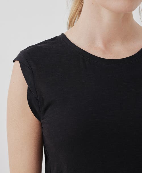 Pact Organic Featherweight Slub Muscle Tee In Black