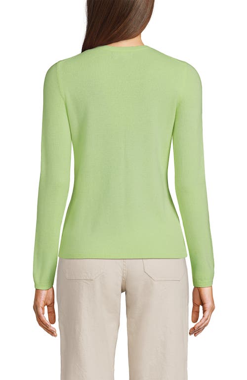 Shop Lands' End Cashmere Cardigan Sweater In Fluorescent Green