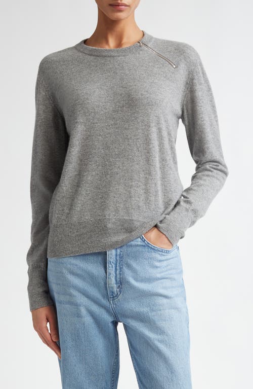 Shop Partow Bea Zip Cashmere Sweater In Heather Grey