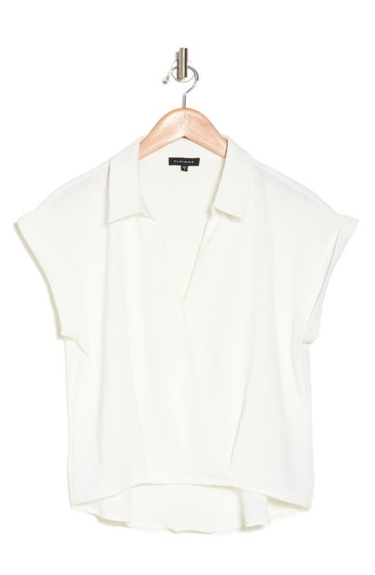 Pleione Airflow Wrap Front Shirt In Ivory