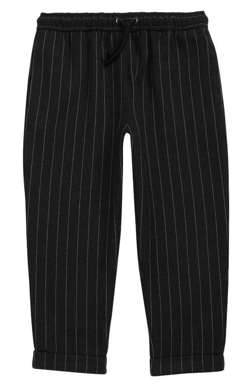 Open Edit Kids' Pants in Black- White Pinstripe
