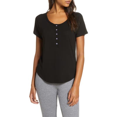 Splendid Henley Pajama Top, Black