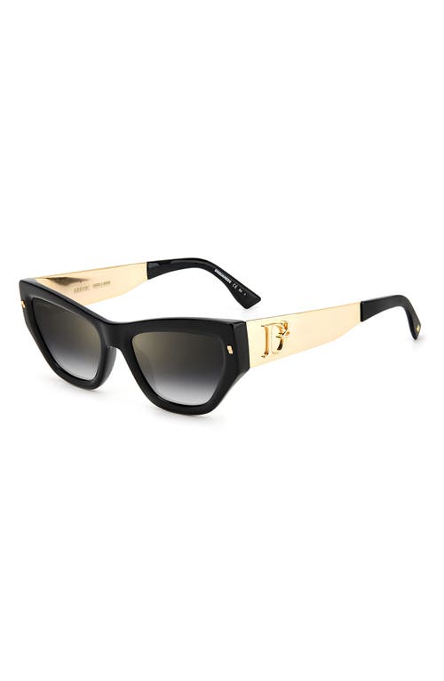 Shop Dsquared2 54mm Cat Eye Sunglasses In Black/gold/grey