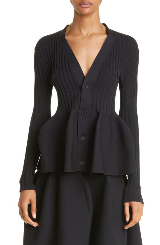 Cfcl Pottery 1 Peplum Rib Cardigan In Black | ModeSens