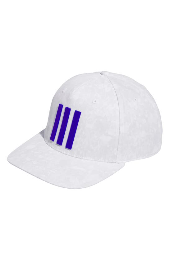 Adidas Golf Tour 3-stripes Golf Hat In White/ Grey One