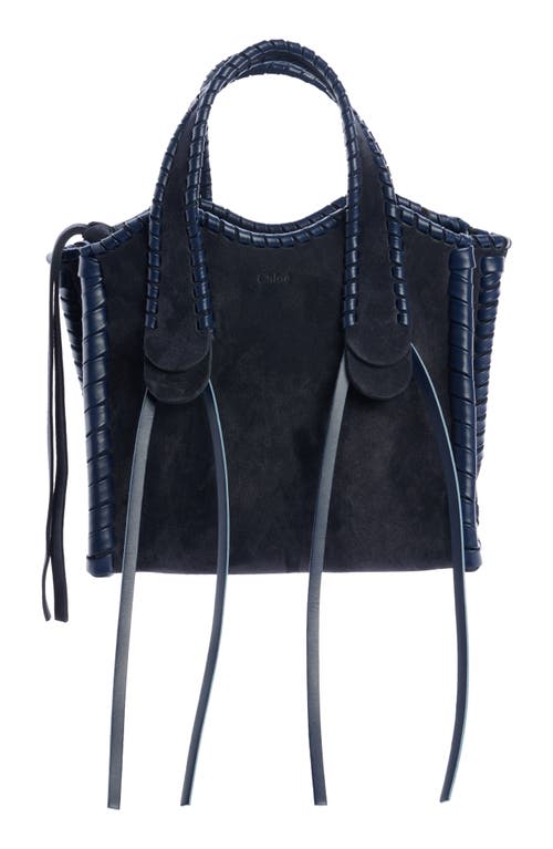 Chloé Small Mony Suede Tote in Midnight Blue 48C at Nordstrom