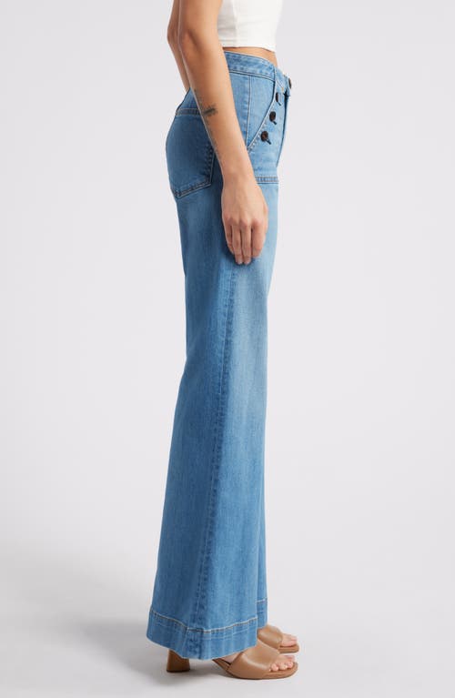 Shop Askk Ny Brick House Wide Leg Sailor Jeans In Harbour