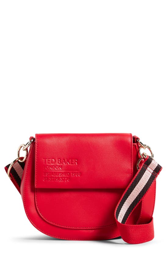 Ted Baker Darcell Logo Leather Satchel In Red