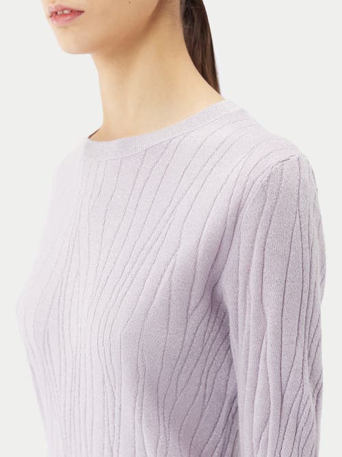 Gobi Mongolian Cashmere Cashmere Silk Sweater With Silver Threading In Orchid Tint