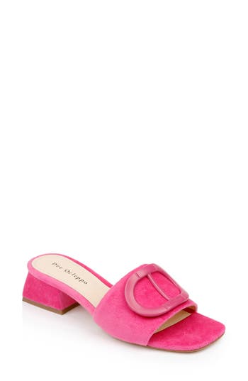 Dee Ocleppo Dizzy Leather Buckle Mule Sandals In Pink