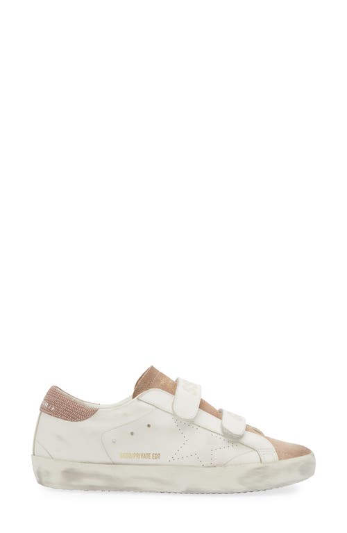 Shop Golden Goose Old School Low Top Sneaker In White/pink