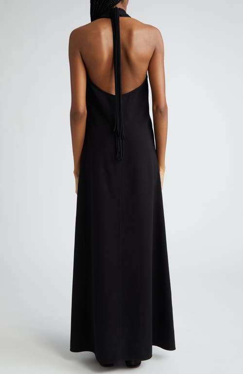 Shop Proenza Schouler Ember Matte Crepe Halter Maxi Dress In Black