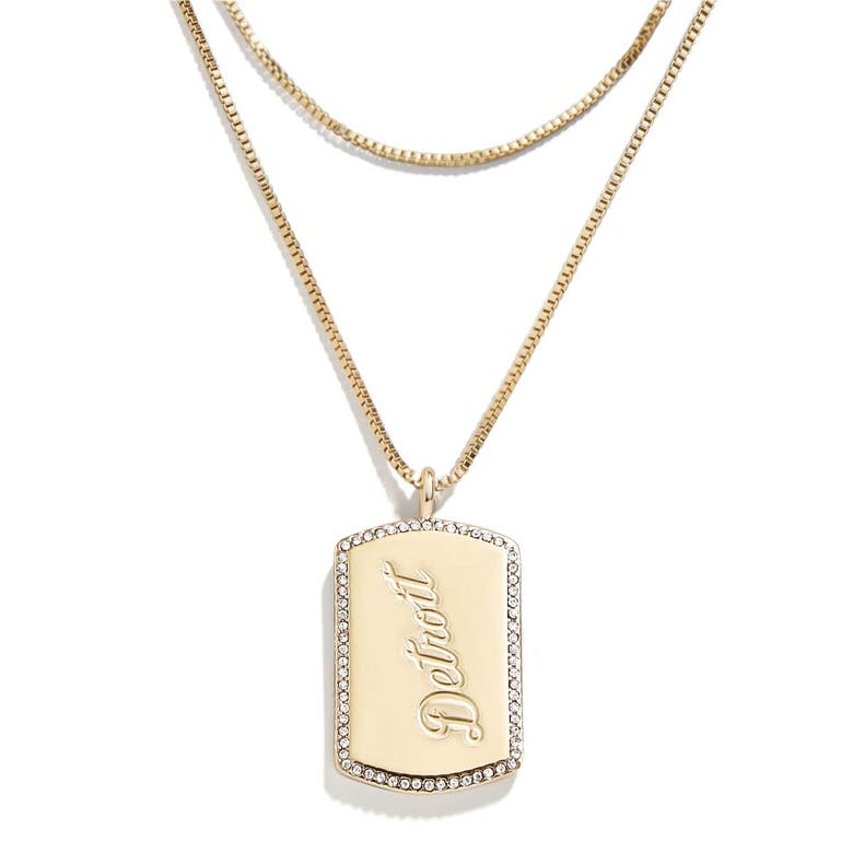 Wear By Erin Andrews X Baublebar Detroit Tigers Dog Tag Necklace In Gold