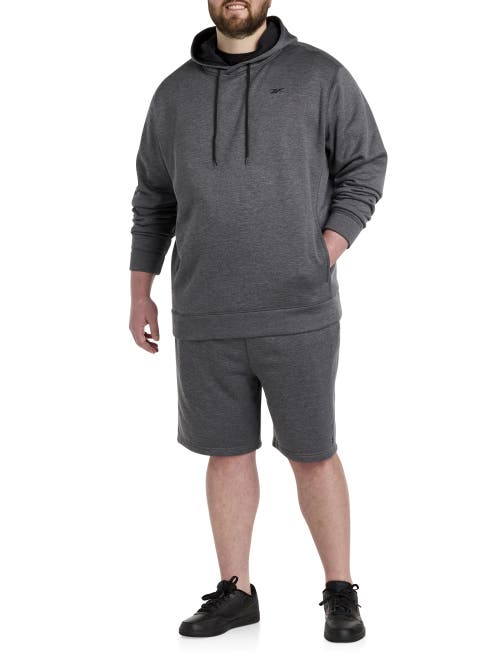 Reebok Performance Fleece Pullover Hoodie In Pure Grey Heather