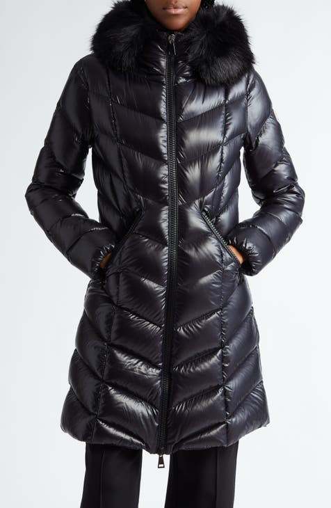 Black patent moncler coat best sale