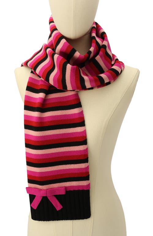 Shop Kate Spade New York Stripe Scarf In Marker Pink Multi