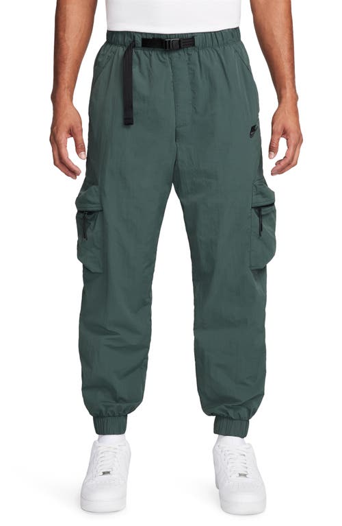 Nike Tech Water Repellent Woven Cargo Pants In Vintage Green/ Black