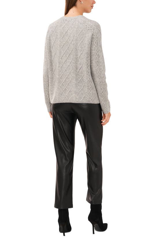 Halogen Mixed Stitch Sweater In Light Heather Grey