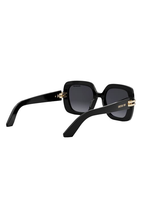 Shop Dior C S2i 52mm Gradient Square Sunglasses In Shiny Black/gradient Smoke