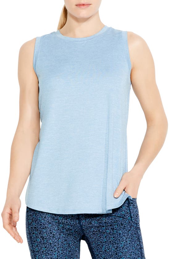 Nz Active By Nic+zoe Nz Active Flowfit Pleat Back Tank In Blue Mix