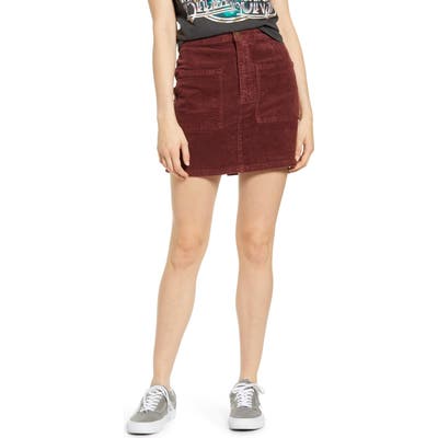 Billabong Magic Touch Corduroy Miniskirt, Burgundy