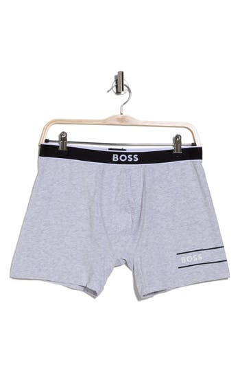 Hugo Boss Boss Logo 24 Boxer Briefs In Gray