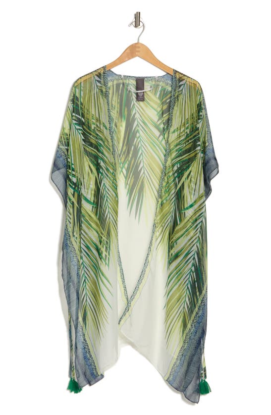 Shop Vince Camuto Tropical Palm Leaf Duster In Green Blue
