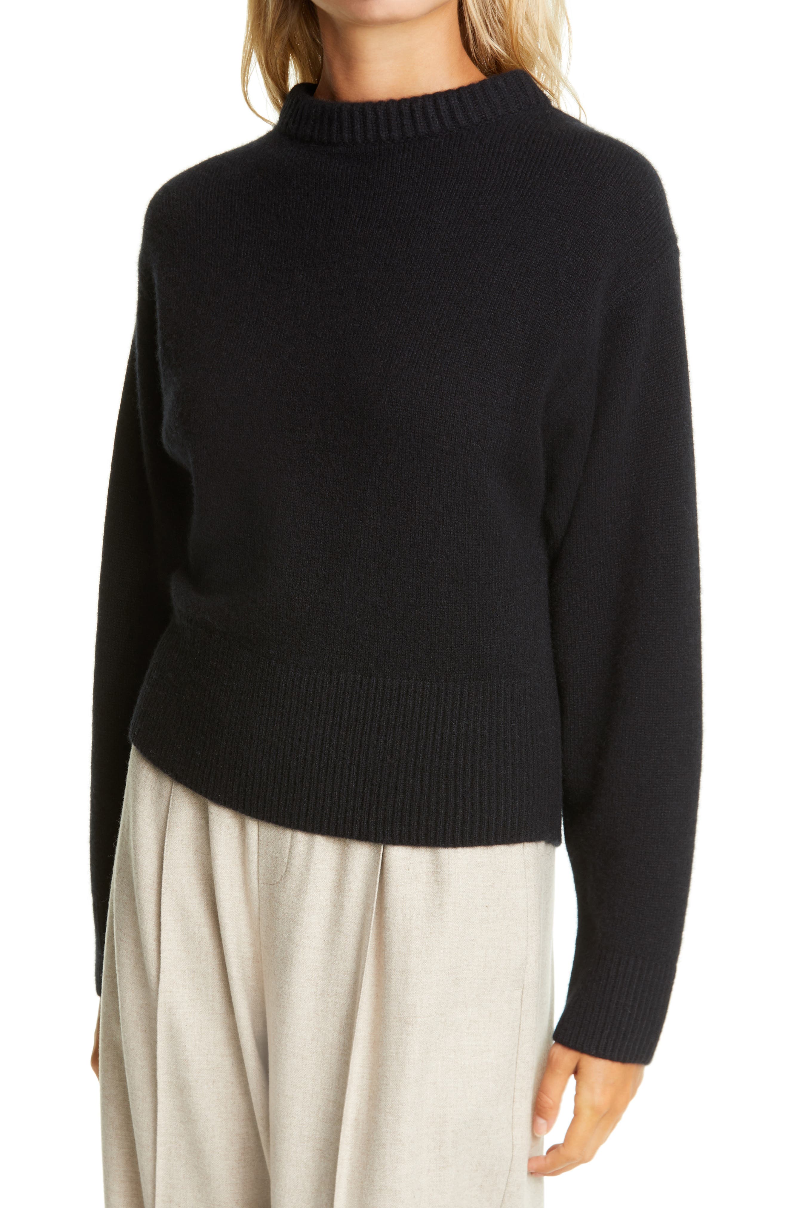 vince mock neck cashmere sweater