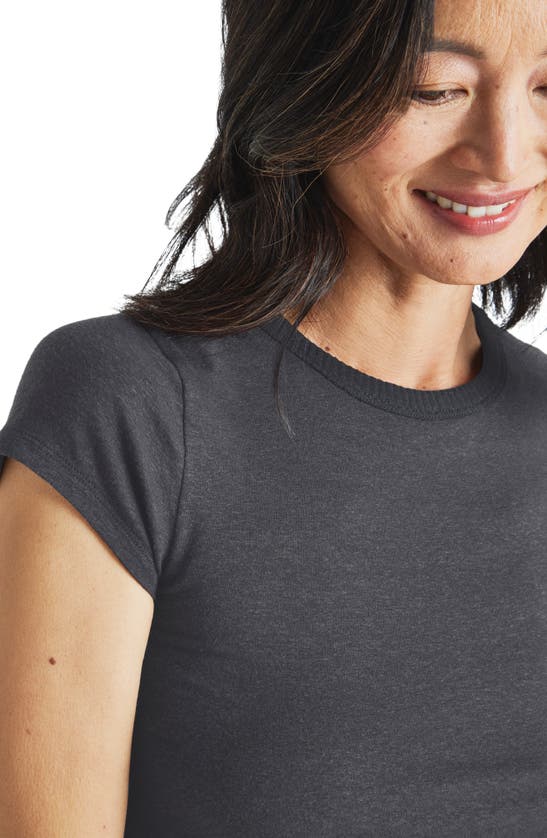 Shop Splendid Candice Crewneck Linen Blend T-shirt In Lead