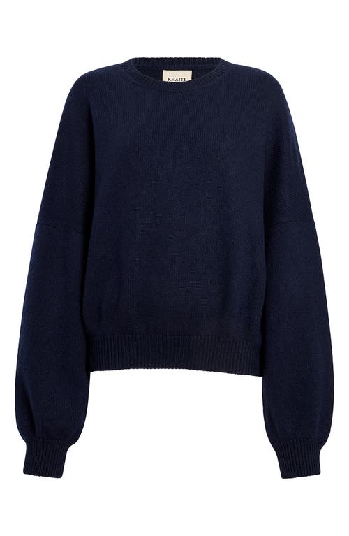 Shop Khaite Marguax Cashmere Sweater In Midnight Navy