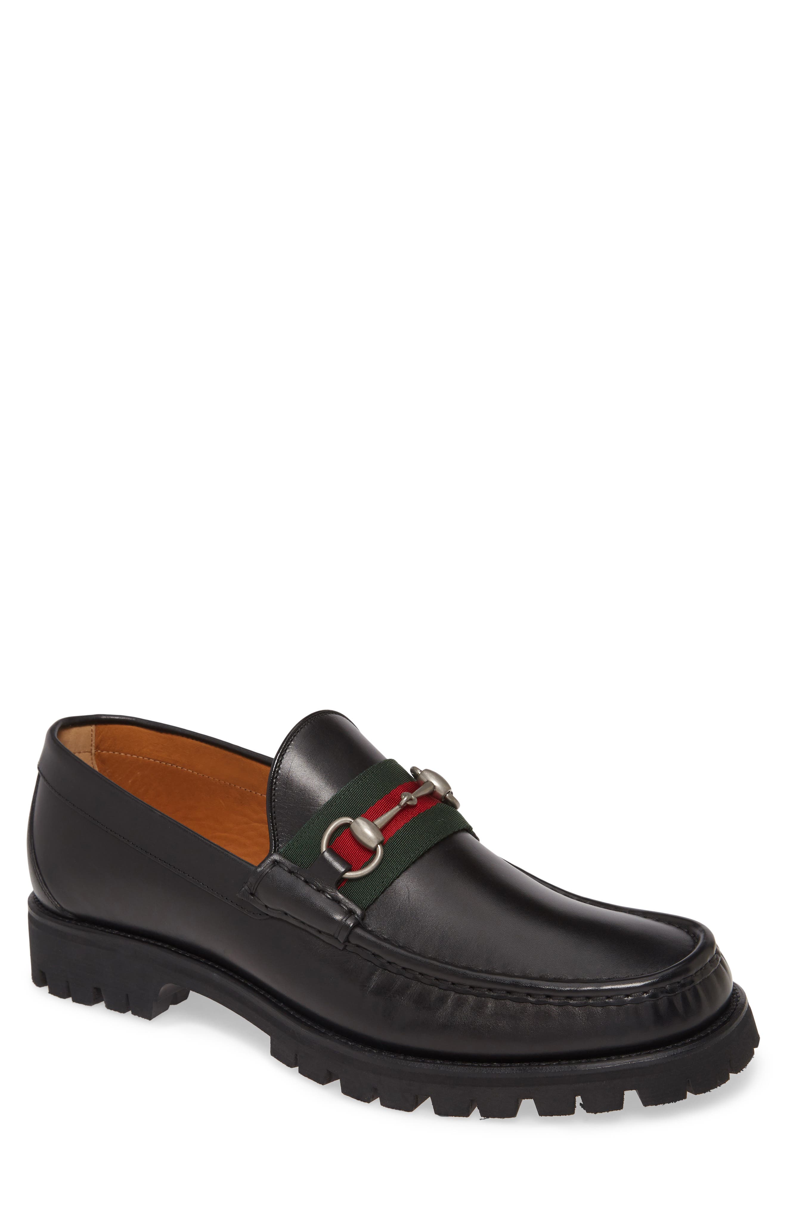 gucci lug sole loafer brown