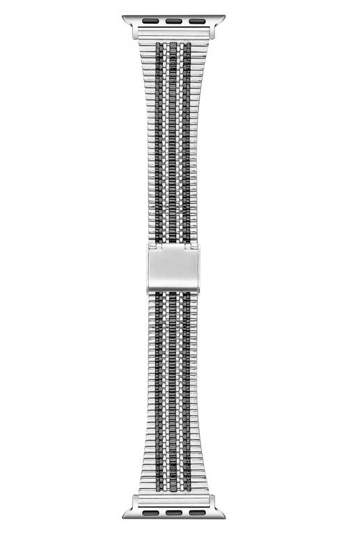 Clara Stainless Steel Apple Watch Watchband in Silver/black