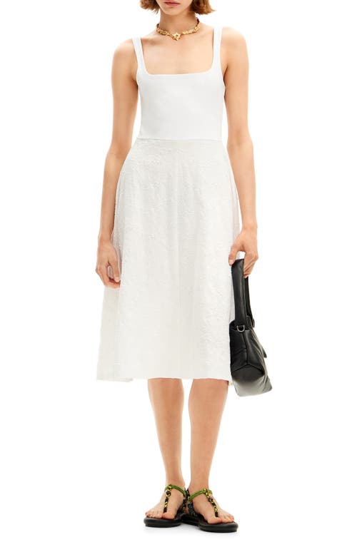 Luka Jacquard Skirt Midi Dress in White