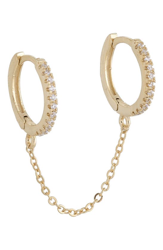 Adinas Jewels Double Piercing Huggie Earring In Gold