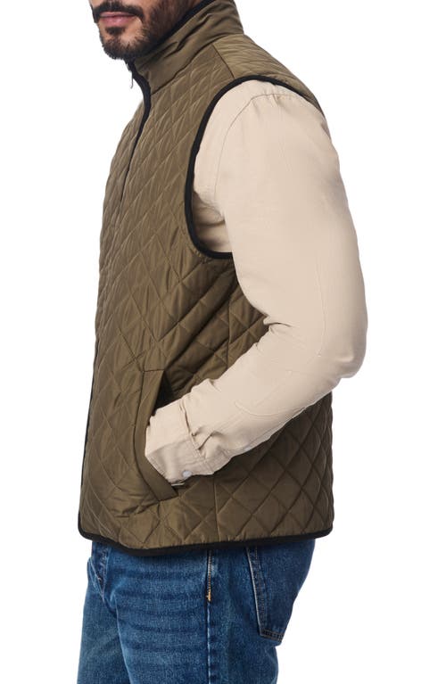Shop Bernardo Smart Leisure Quilted Vest In Olive